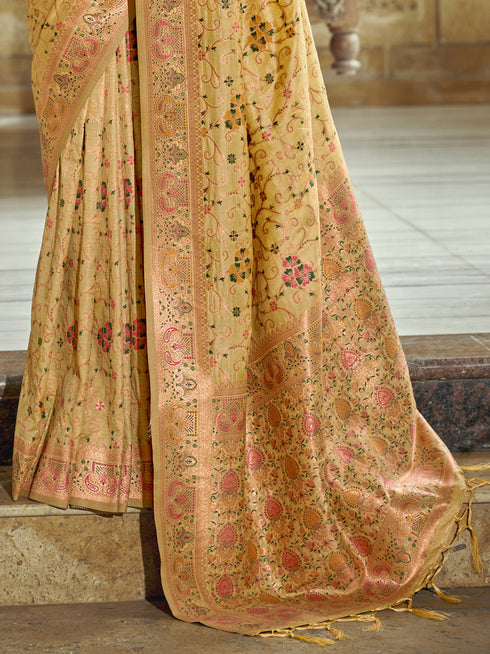 Deeva Sarees Golden Silk Saree